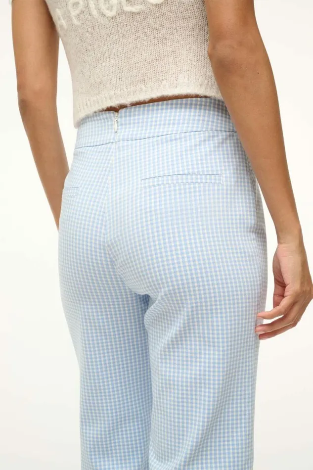 STAUD Pants and Shorts KNACK PANT Sky Micro Check 8211 Women