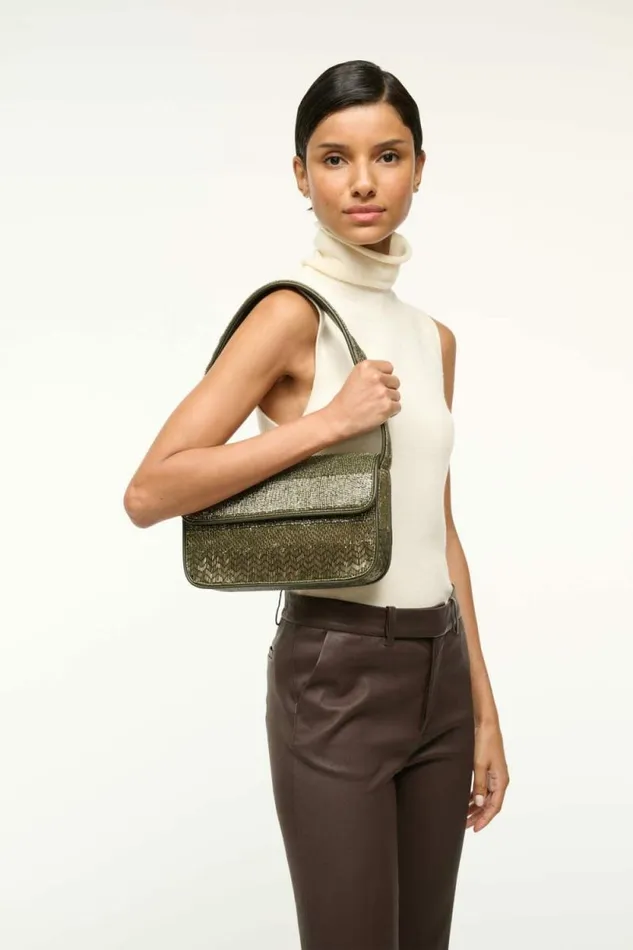STAUD Shoulder TOMMY BEADED BAG Avocado 8211 Women