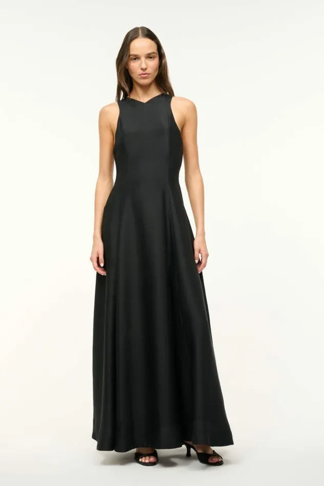 STAUD Silk HEIKE DRESS Black 8211 Women