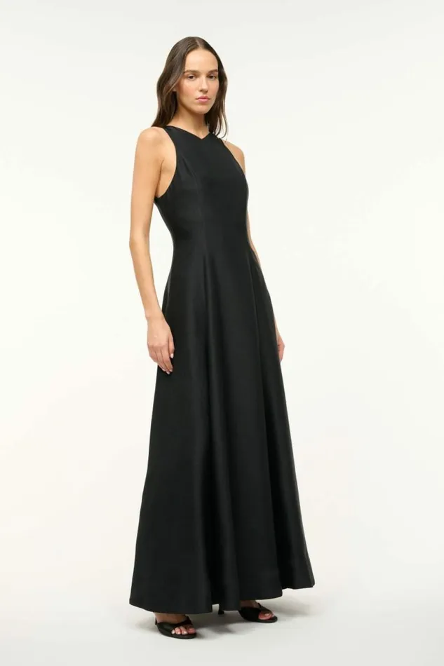 STAUD Silk HEIKE DRESS Black 8211 Women