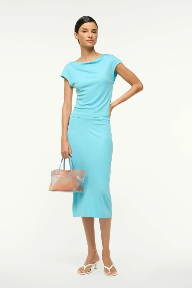 STAUD Skirts CHANA SKIRT Aqua 8211 Women
