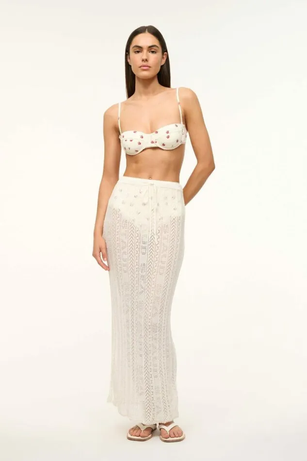 STAUD Skirts ST MALO COVERUP SKIRT Ivory 8211 Women