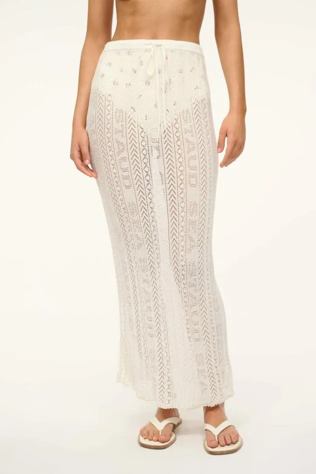 STAUD Skirts ST MALO COVERUP SKIRT Ivory 8211 Women