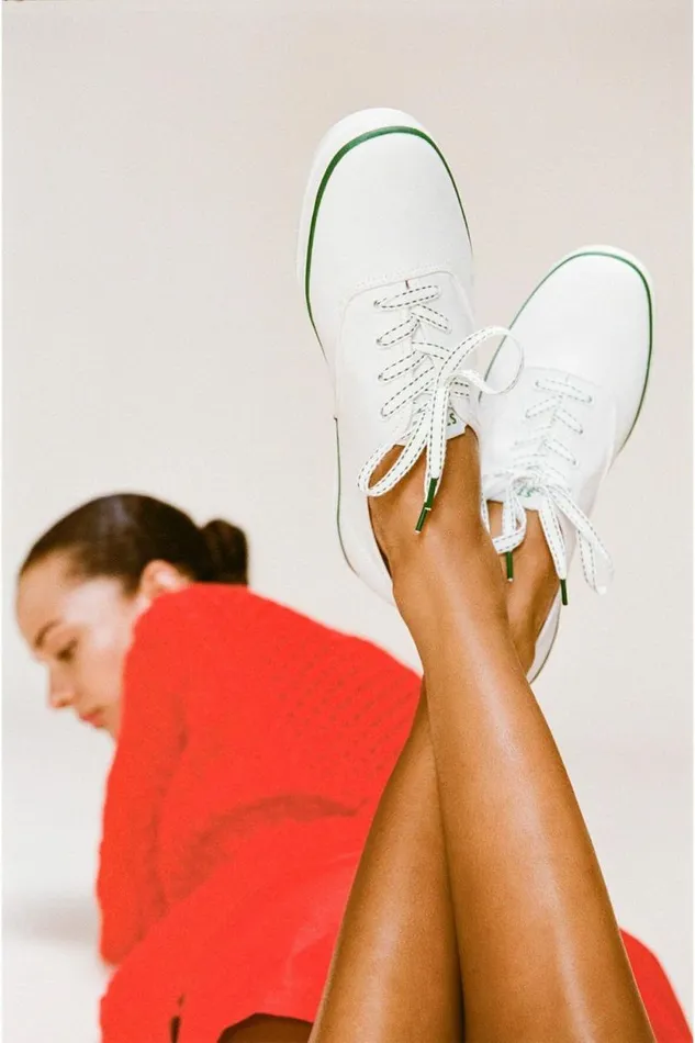 STAUD Sneakers KEDS CHAMPION CANVAS White Green 8211 Women STAUD Sneakers KEDS CHAMPION CANVAS White Green 8211 Women