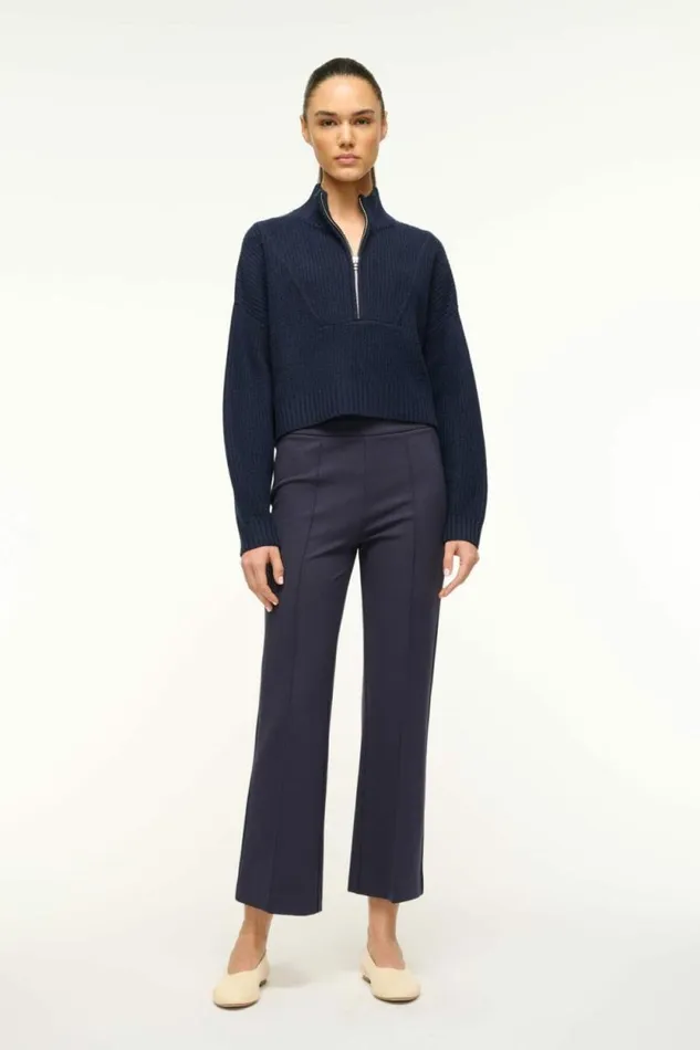 STAUD Sweaters CASHMERE CROPPED HAMPTON SWEATER Navy 8211 Women STAUD Sweaters CASHMERE CROPPED HAMPTON SWEATER Navy 8211 Women