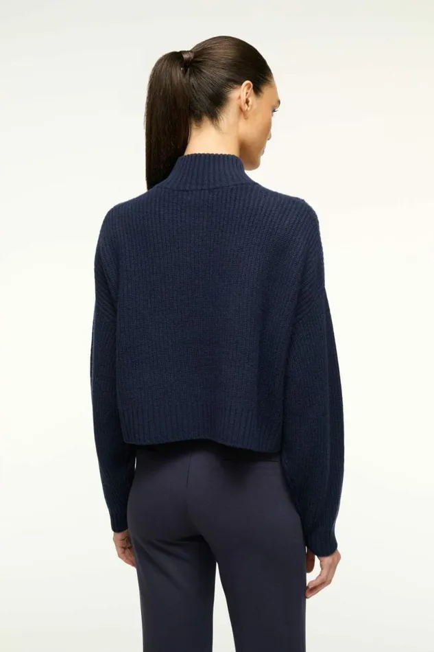 STAUD Sweaters CASHMERE CROPPED HAMPTON SWEATER Navy 8211 Women STAUD Sweaters CASHMERE CROPPED HAMPTON SWEATER Navy 8211 Women