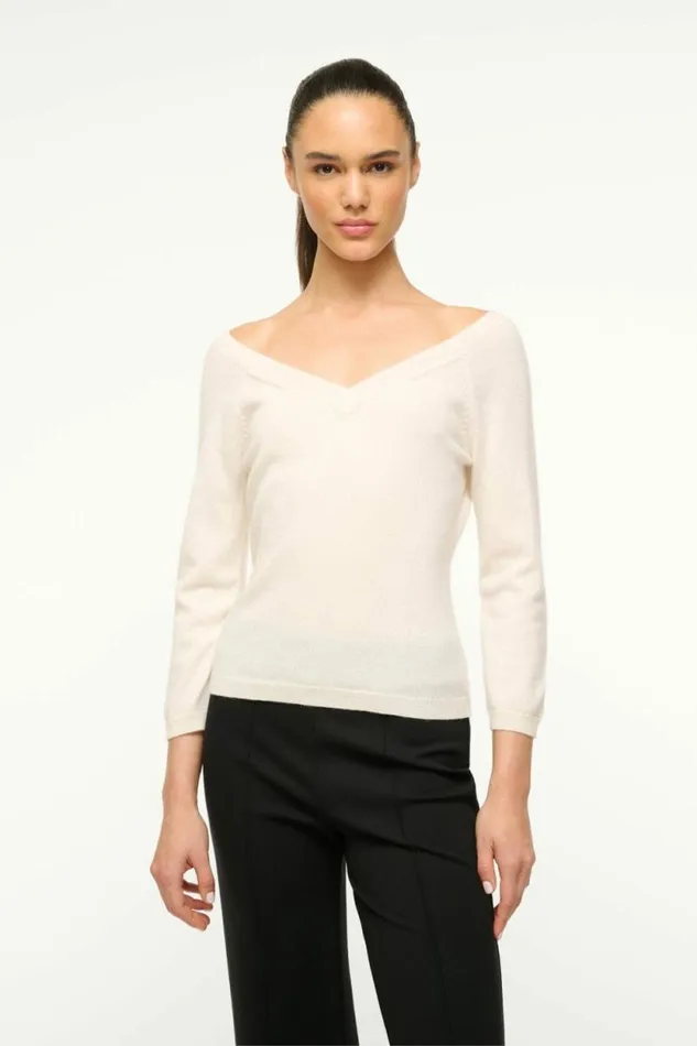 STAUD Sweaters MICK CASHMERE SWEATER Ivory 8211 Women