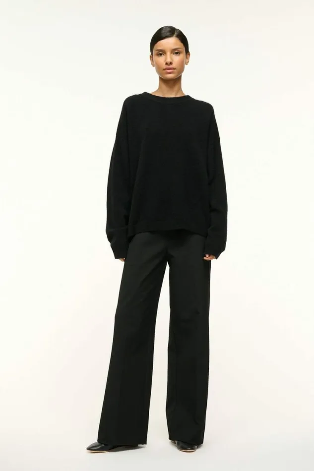 STAUD Sweaters SERRANO CASHMERE RELAXED CREW Black 8211 Women