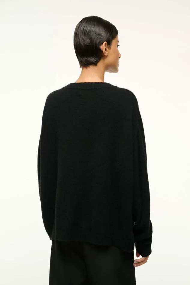 STAUD Sweaters SERRANO CASHMERE RELAXED CREW Black 8211 Women