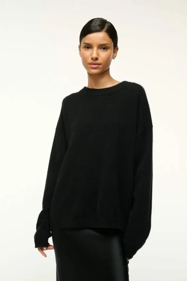 STAUD Sweaters SERRANO CASHMERE RELAXED CREW Black 8211 Women