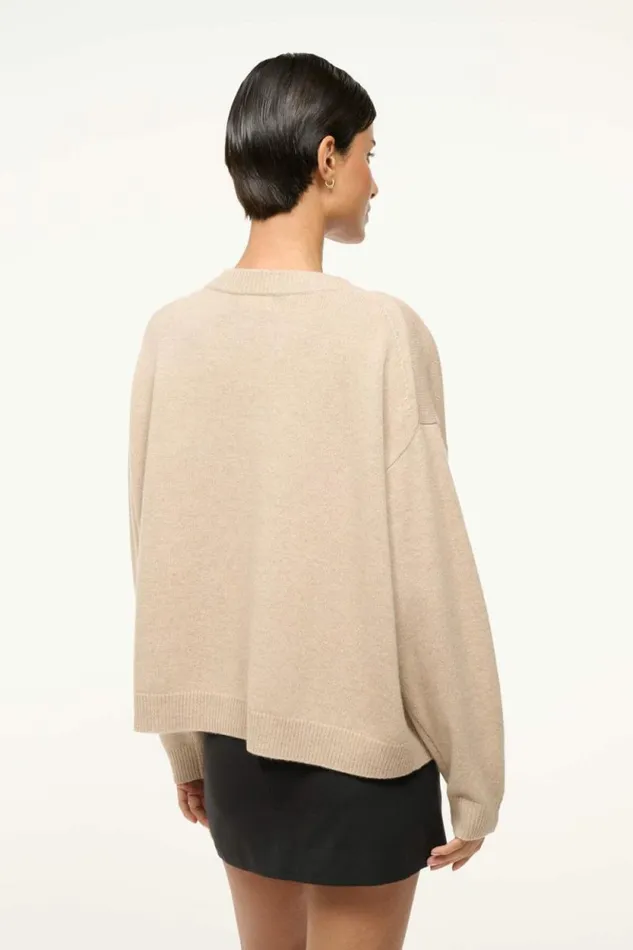 STAUD Sweaters SERRANO CASHMERE RELAXED CREW Stone 8211 Women STAUD Sweaters SERRANO CASHMERE RELAXED CREW Stone 8211 Women