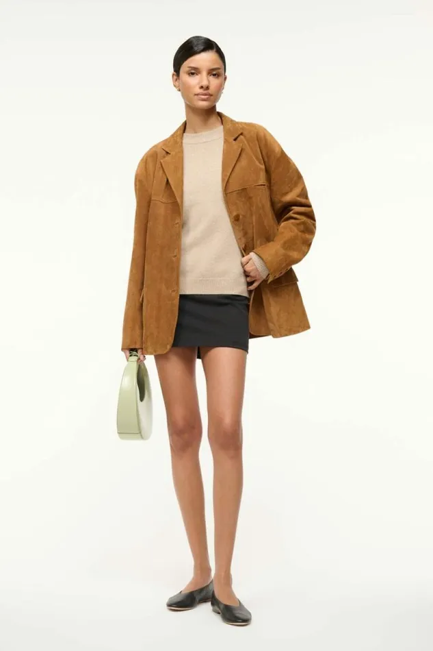 STAUD Sweaters SERRANO CASHMERE RELAXED CREW Stone 8211 Women STAUD Sweaters SERRANO CASHMERE RELAXED CREW Stone 8211 Women