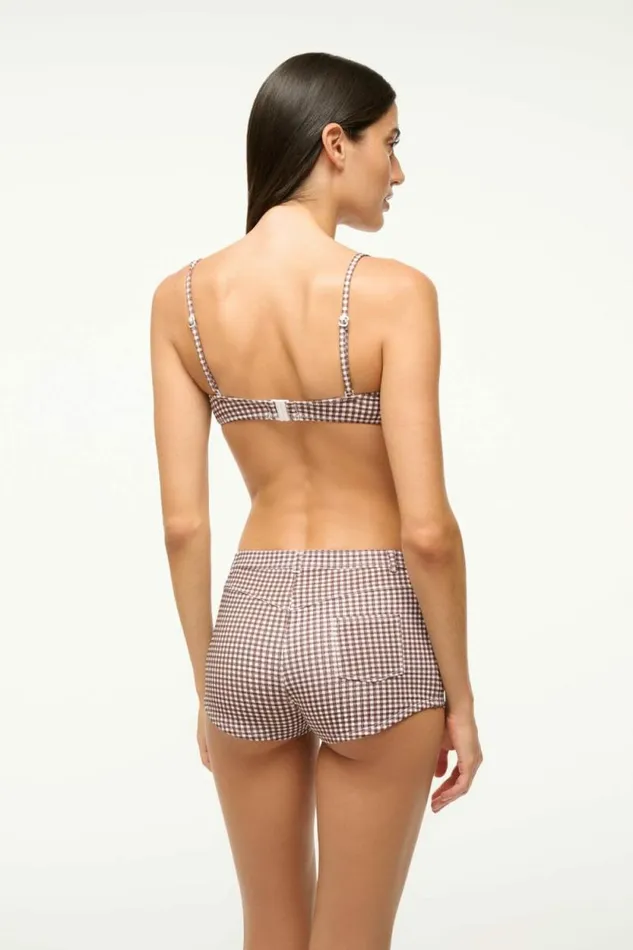 STAUD Swim COD BIKINI BOTTOM Dark Chocolate Micro Check 8211 Women