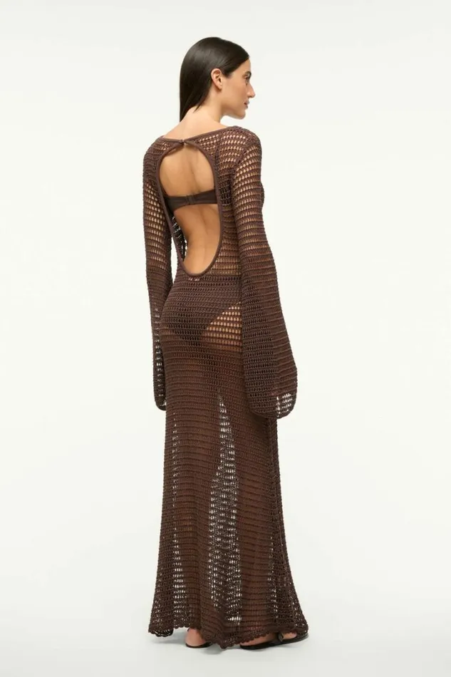 STAUD Swim LORENA DRESS Dark Chocolate 8211 Women