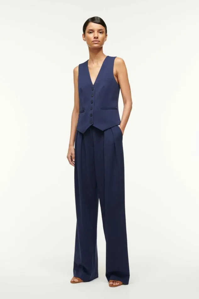 STAUD The Evening Edit BRETT VEST Navy 8211 Women STAUD The Evening Edit BRETT VEST Navy 8211 Women