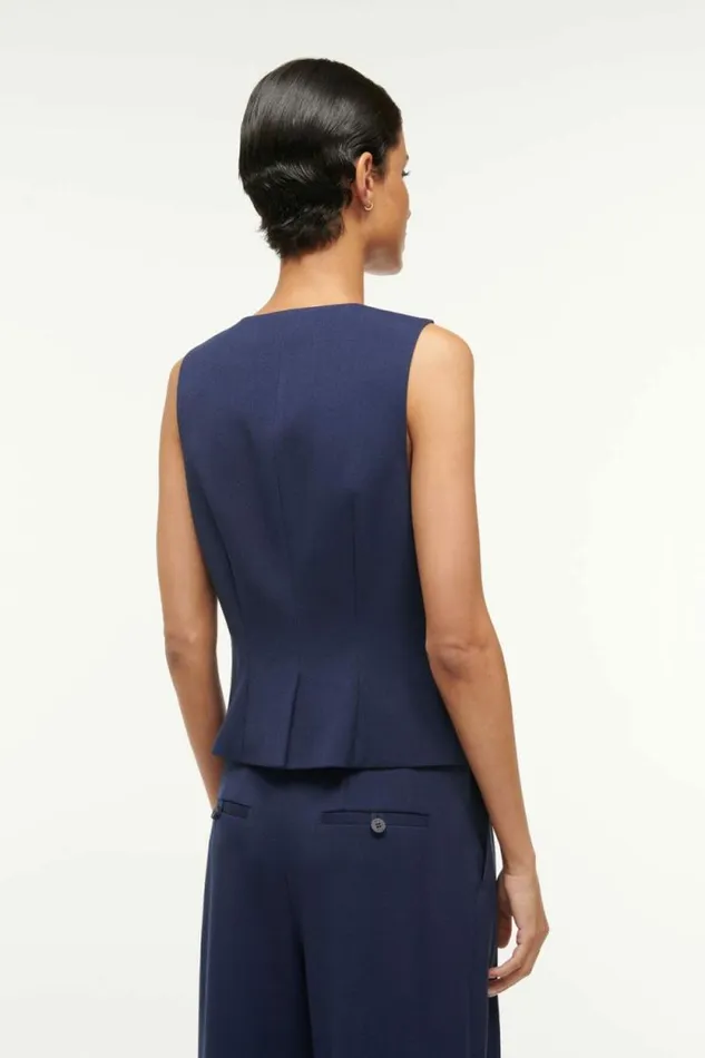 STAUD The Evening Edit BRETT VEST Navy 8211 Women STAUD The Evening Edit BRETT VEST Navy 8211 Women