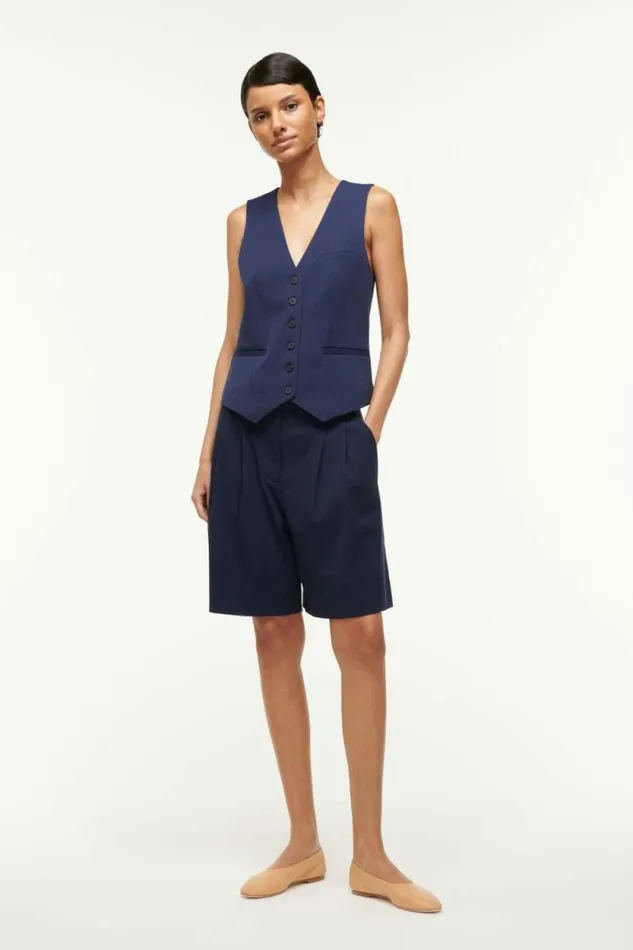 STAUD The Evening Edit BRETT VEST Navy 8211 Women STAUD The Evening Edit BRETT VEST Navy 8211 Women
