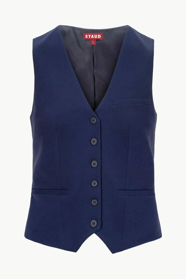 STAUD The Evening Edit BRETT VEST Navy 8211 Women STAUD The Evening Edit BRETT VEST Navy 8211 Women