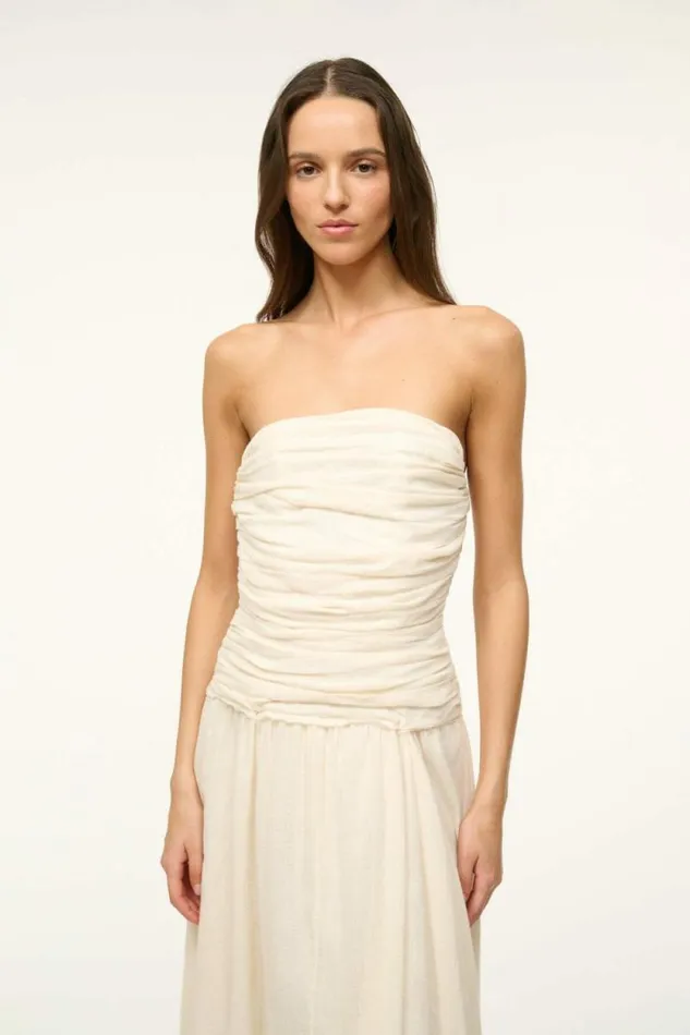 STAUD The Evening Edit HIGHTIDE DRESS Buttercream 8211 Women