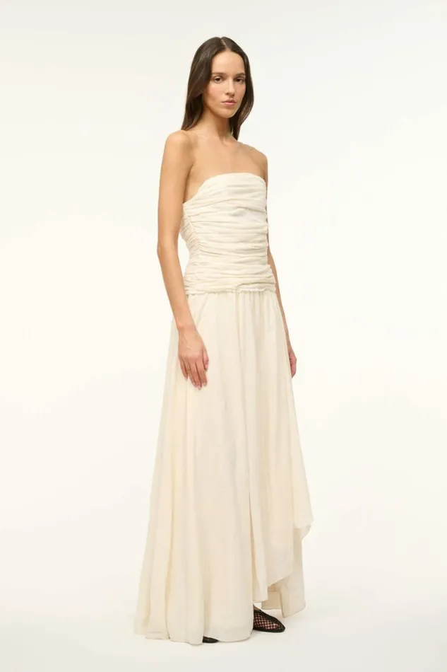 STAUD The Evening Edit HIGHTIDE DRESS Buttercream 8211 Women
