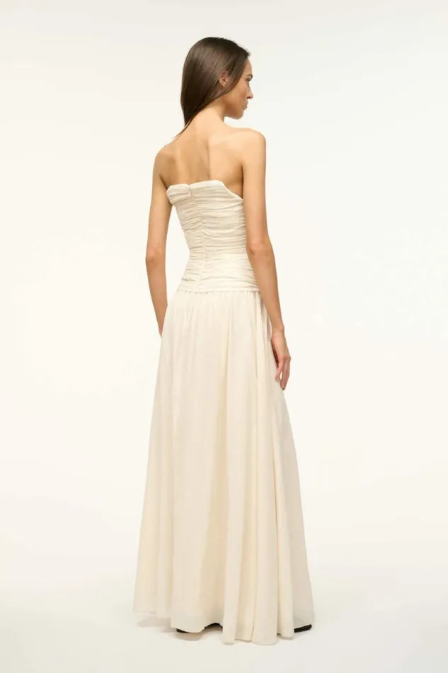 STAUD The Evening Edit HIGHTIDE DRESS Buttercream 8211 Women