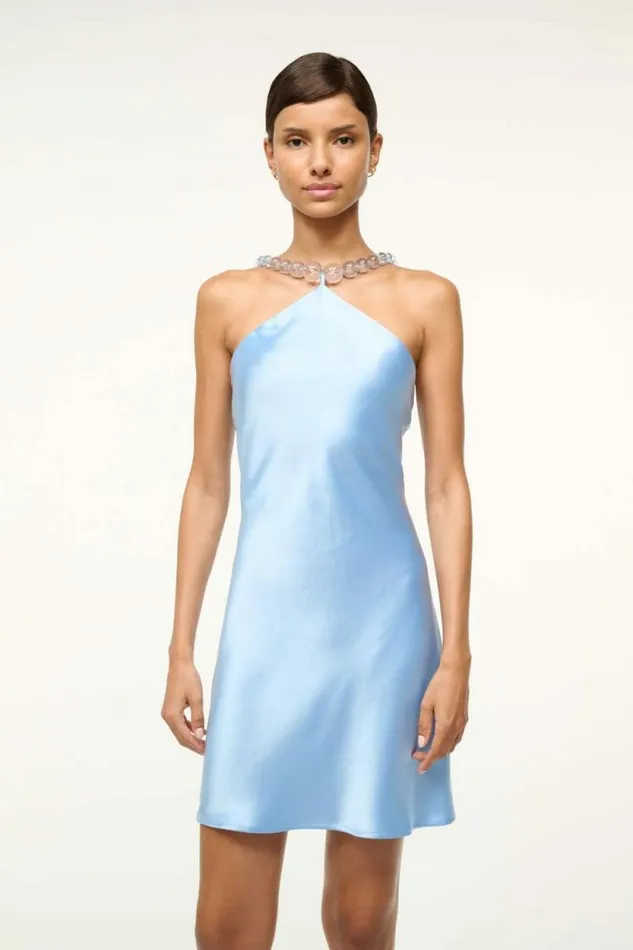 STAUD The Evening Edit MINI CADENCE DRESS Azure 8211 Women