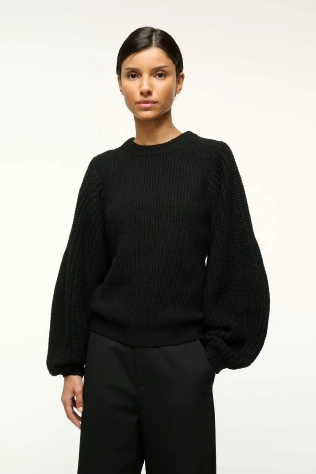 STAUD The Knit Shop AURA SWEATER Black 8211 Women