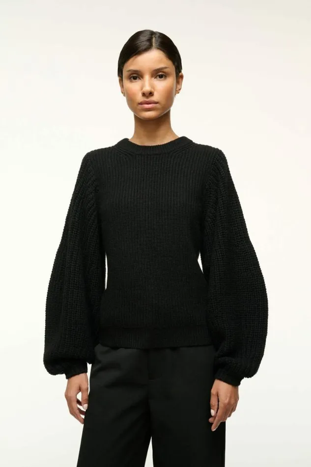 STAUD The Knit Shop AURA SWEATER Black 8211 Women