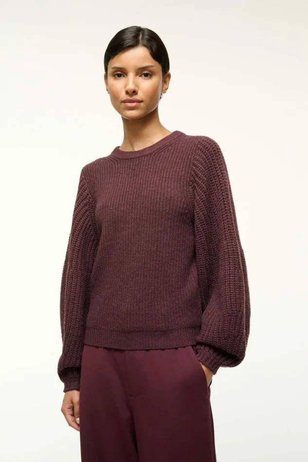 STAUD The Knit Shop AURA SWEATER Merlot 8211 Women