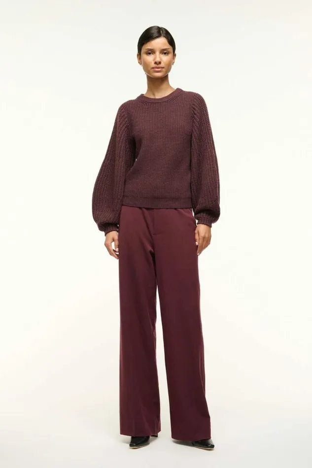STAUD The Knit Shop AURA SWEATER Merlot 8211 Women