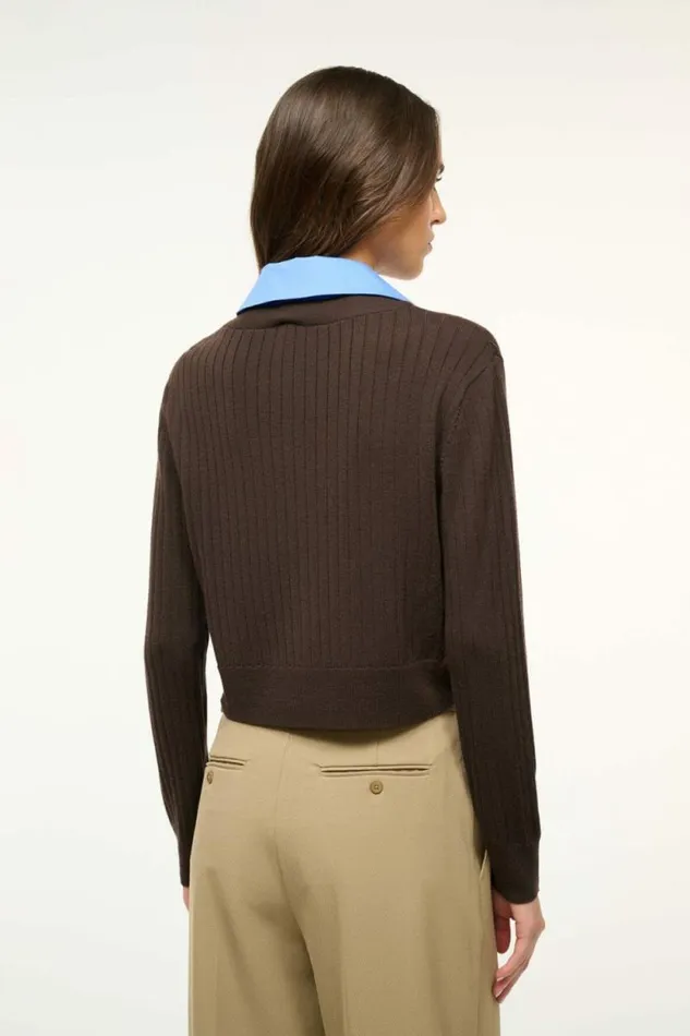 STAUD The Knit Shop WALLIS SWEATER Earth Cornflower 8211 Women