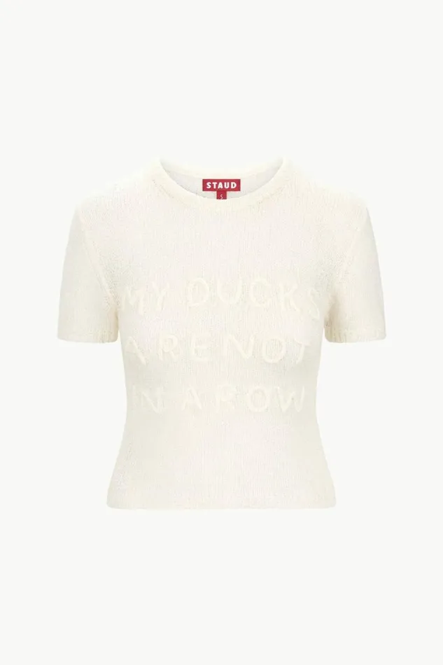 STAUD Tops DUCKS IN A ROW TOP Ivory 8211 Women STAUD Tops DUCKS IN A ROW TOP Ivory 8211 Women