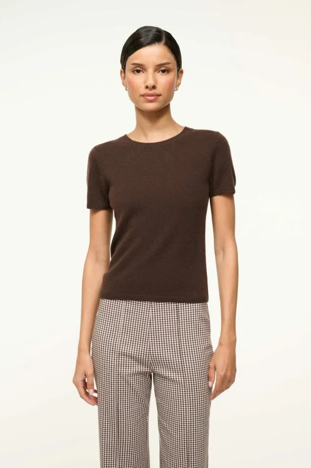 STAUD Tops EASY CASHMERE TEE Dark Chocolate 8211 Women STAUD Tops EASY CASHMERE TEE Dark Chocolate 8211 Women