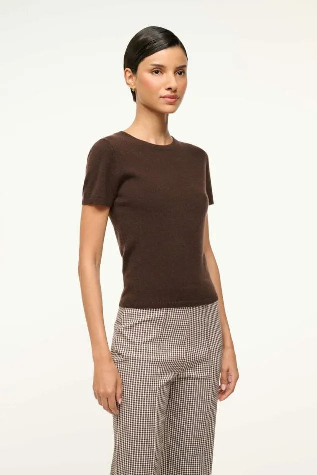 STAUD Tops EASY CASHMERE TEE Dark Chocolate 8211 Women STAUD Tops EASY CASHMERE TEE Dark Chocolate 8211 Women