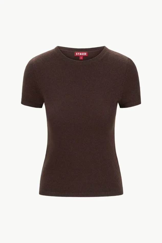 STAUD Tops EASY CASHMERE TEE Dark Chocolate 8211 Women STAUD Tops EASY CASHMERE TEE Dark Chocolate 8211 Women