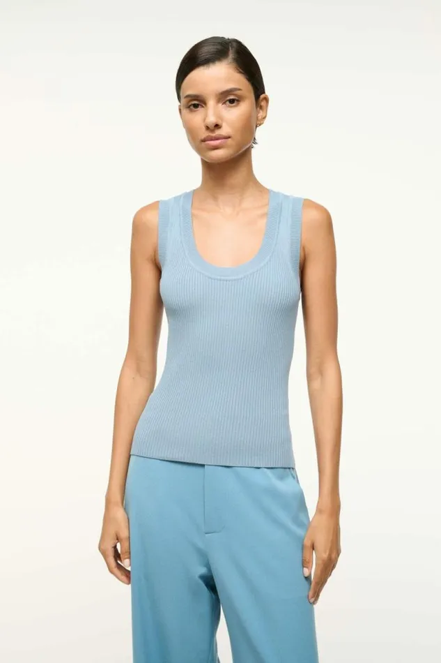 STAUD Tops JULIETTE TOP Slate Blue 8211 Women