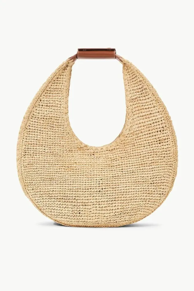 STAUD Totes LARGE RAFFIA MOON BAG Natural Raffia 8211 Women