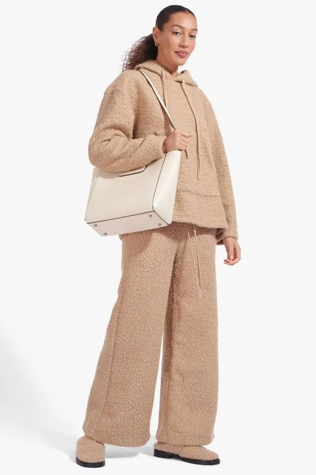 STAUD Totes SHIRLEY LEATHER BAG Cream 8211 Women