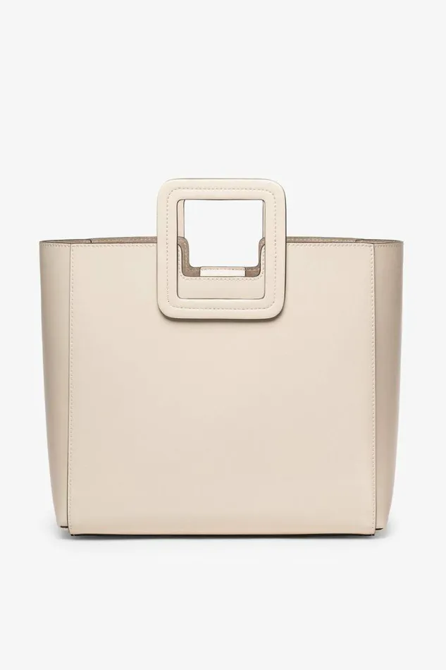 STAUD Totes SHIRLEY LEATHER BAG Cream 8211 Women