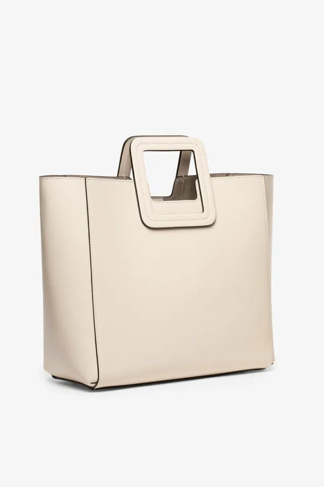 STAUD Totes SHIRLEY LEATHER BAG Cream 8211 Women