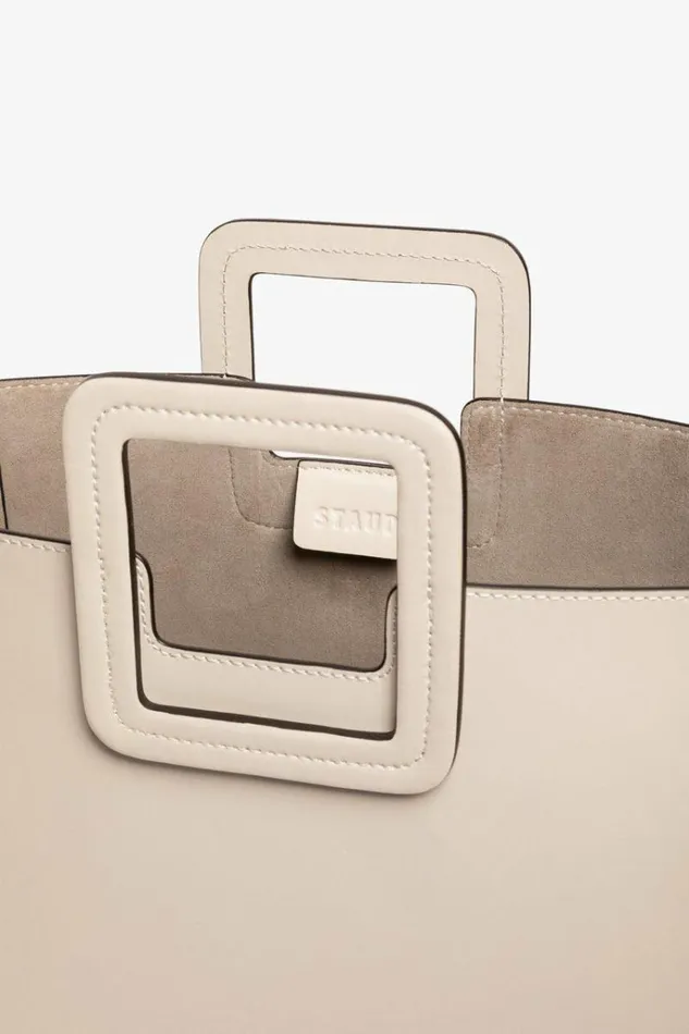 STAUD Totes SHIRLEY LEATHER BAG Cream 8211 Women