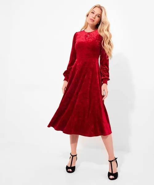 Stella Velour Dress Red Dresses Joebrowns Apparel
