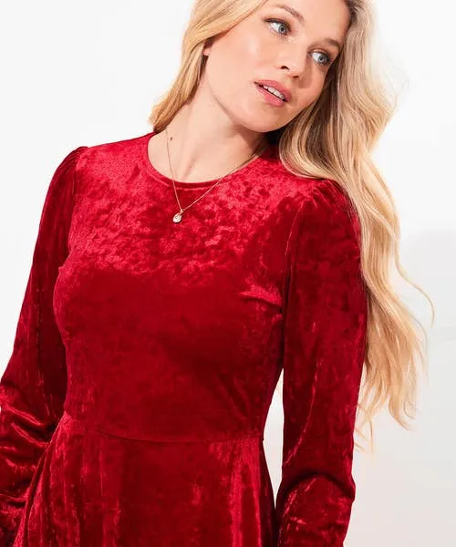 Stella Velour Dress Red Dresses Joebrowns Apparel Stella Velour Dress Red Dresses Joebrowns Apparel