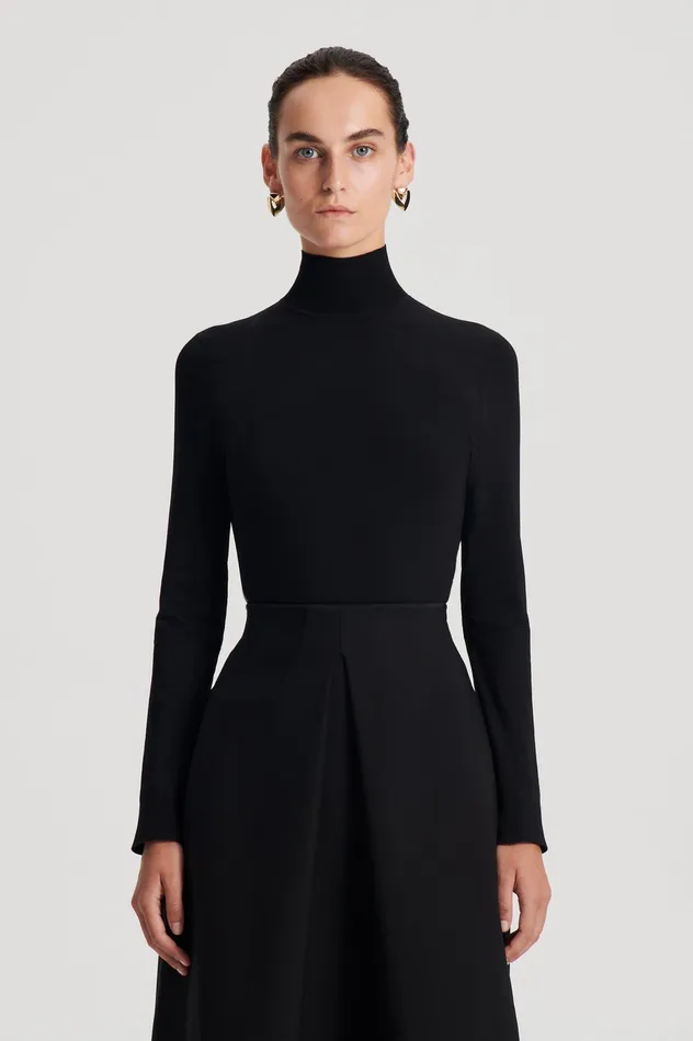 Sweaters Women MICRO KNIT LONG SLEEVE SWEATER BLACK Scanlan Theodore