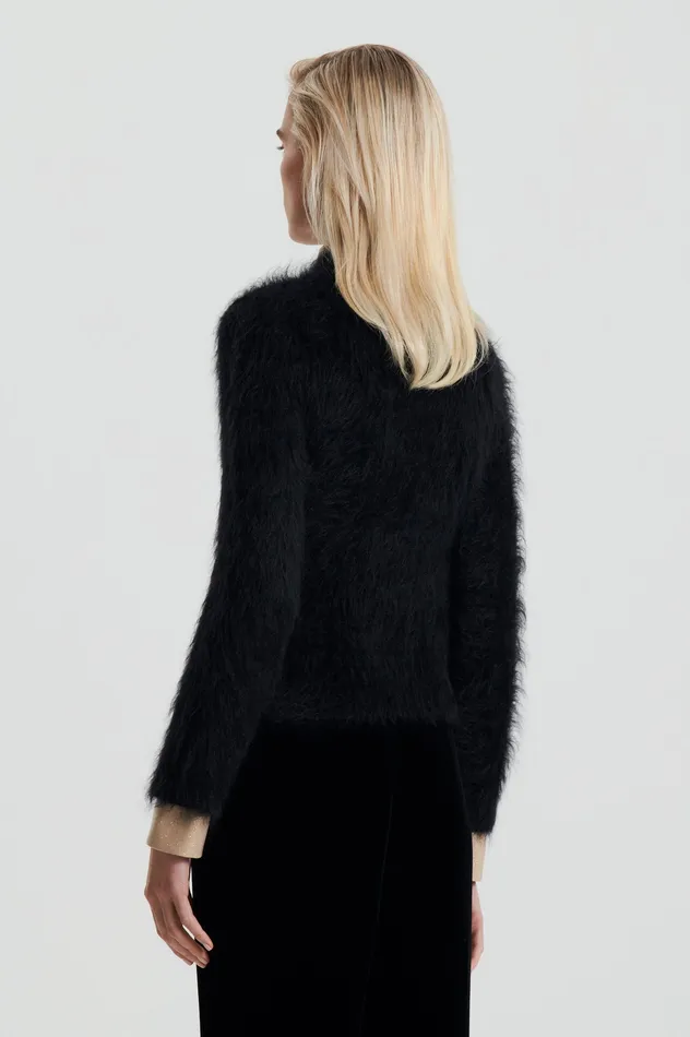 Sweaters Women Scanlan Theodore BRUSHED MOHAIR SLIM SWEATER BLACK