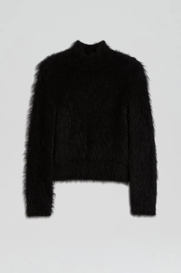 Sweaters Women Scanlan Theodore BRUSHED MOHAIR SLIM SWEATER BLACK