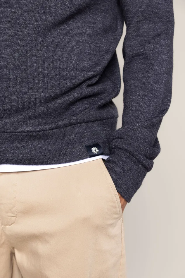 Sweatshirts Men MOS MOSH MMGAbel Crew Brush Sweat Navy Melange Sweatshirts Men MOS MOSH MMGAbel Crew Brush Sweat Navy Melange