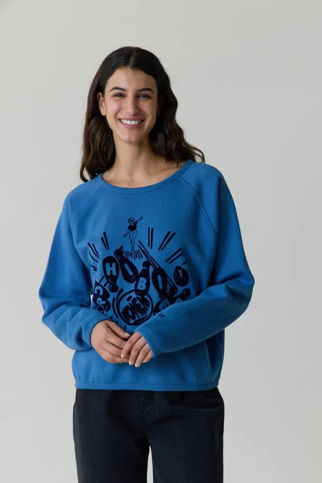 Sweatshirts Women Leon and Harper Shine Bowling Sweatshirt Sea
