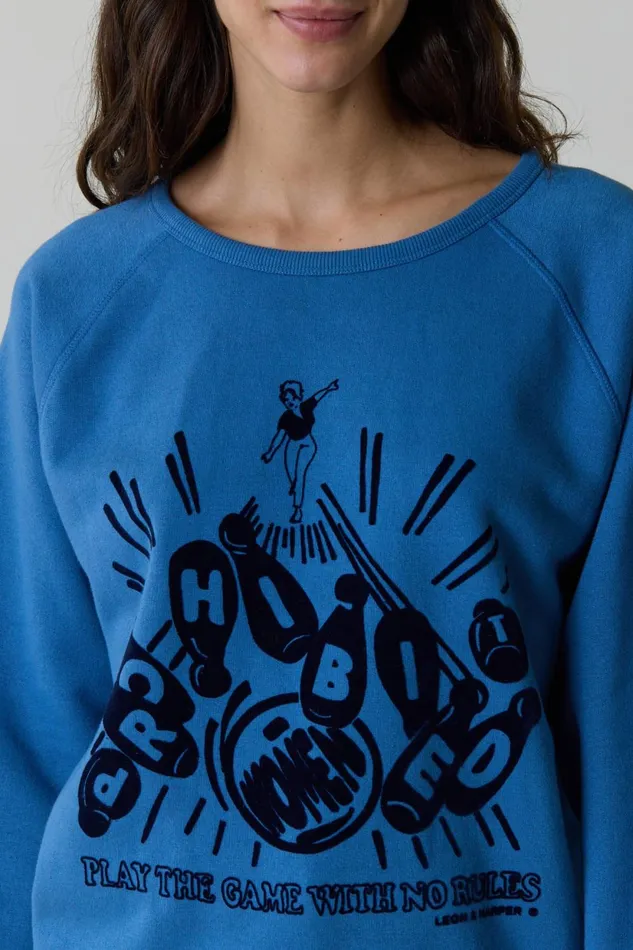 Sweatshirts Women Leon and Harper Shine Bowling Sweatshirt Sea
