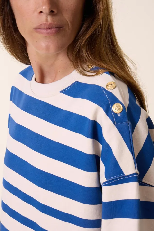 Sweatshirts Women Leon and Harper Siena Stripe Sweatshirt Off White